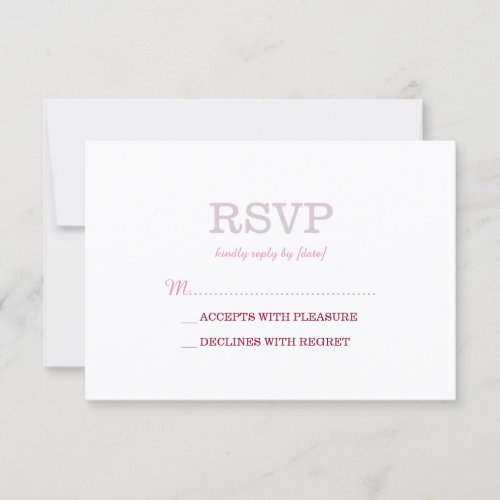 Elegant Plain White Lavender RSVP