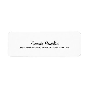 Elegant Plain White Professional Handwriting Label