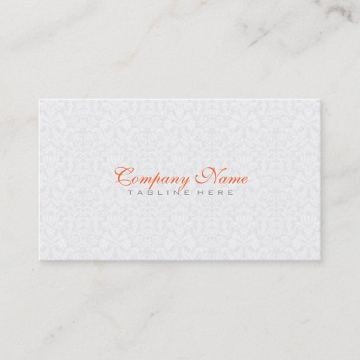 Customizable Elegant Plain White Vintage Floral Damasks Business Card