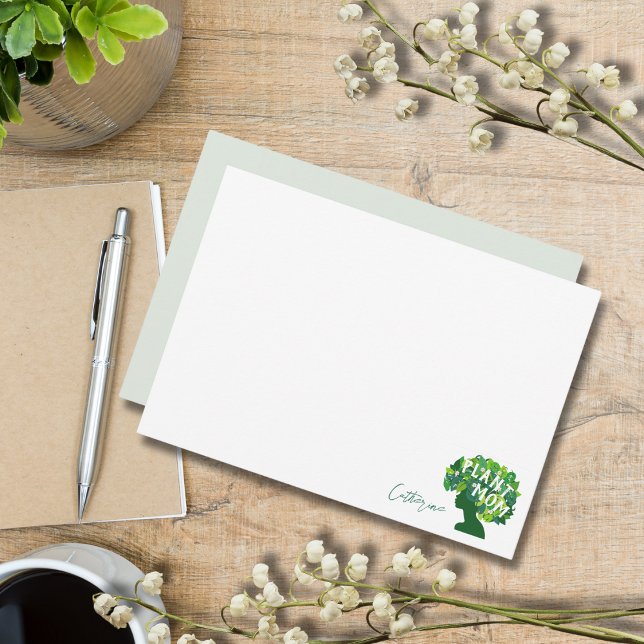 Elegant Plant Lovers Simple Personalized Note Card (Creator Uploaded)