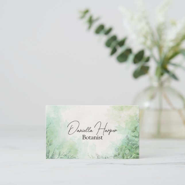 Elegant Plants/Botany/House Plants/Nature Business Card (Standing Front)