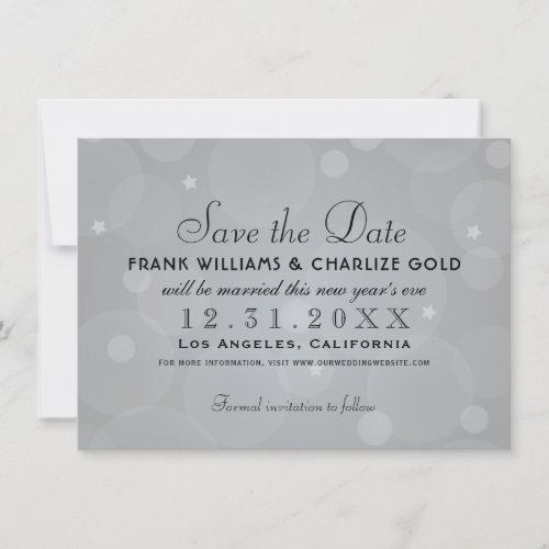 Elegant Platinum Gray Wedding Save The Date