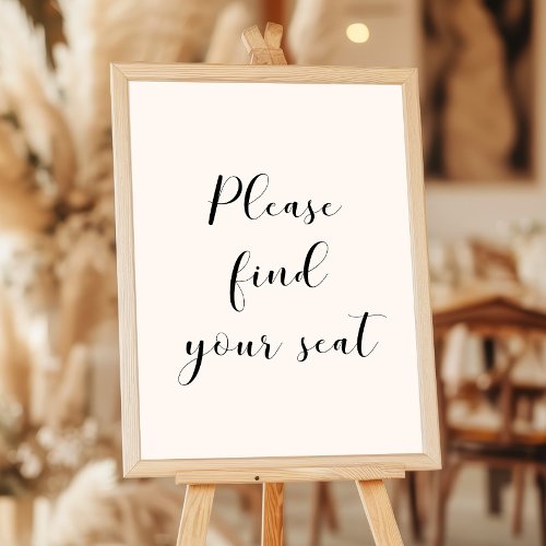 Elegant Please find your seat wedding sign