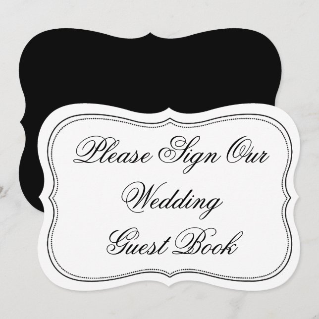 Elegant Please Sign Our Wedding Guest Book Sign (Front/Back)