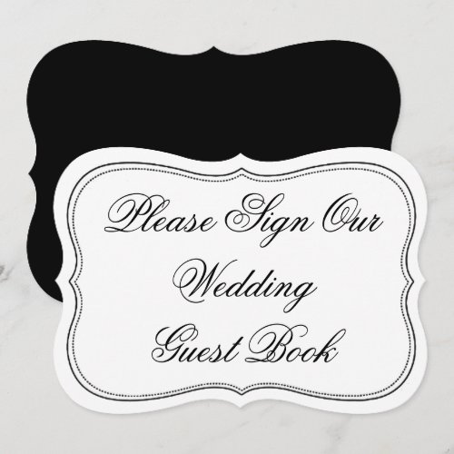 Elegant Please Sign Our Wedding Guest Book Sign 5x7 Paper Invitation Card