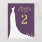 Elegant Plum and Gold Wedding Gown Table Number