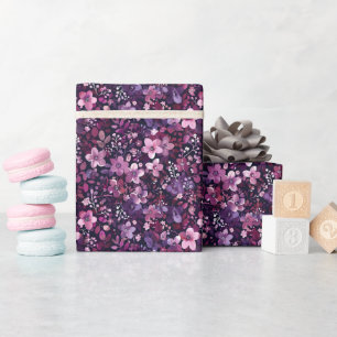 Elegant Plum & Berry Floral  Wrapping Paper
