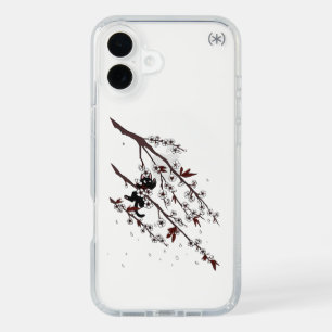 Elegant Plum Blossoms and Black Cat iPhone 16 Plus Case