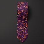 Elegant Plum & Copper Botanical Neck Tie<br><div class="desc">Achieve a refined look with our Elegant Plum & Copper Botanical Neck Tie. The combination of plum and copper exudes elegance and style. Pair it with our matching socks to complete your sophisticated look.</div>