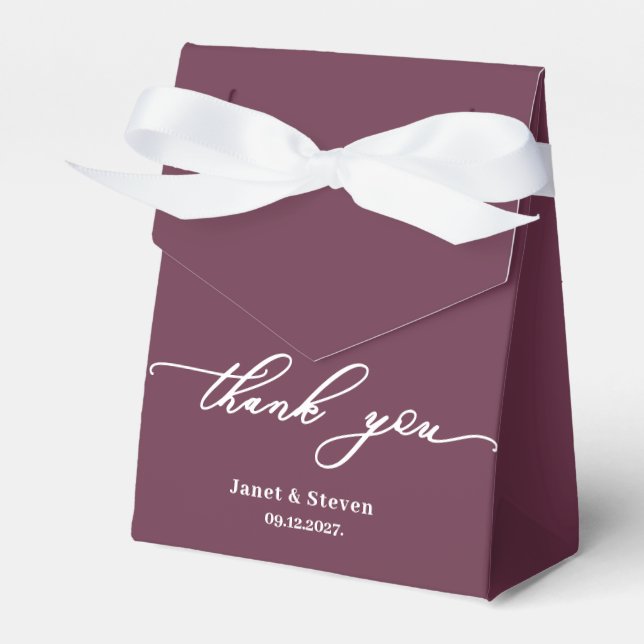 Elegant Plum favor box (Front Side)
