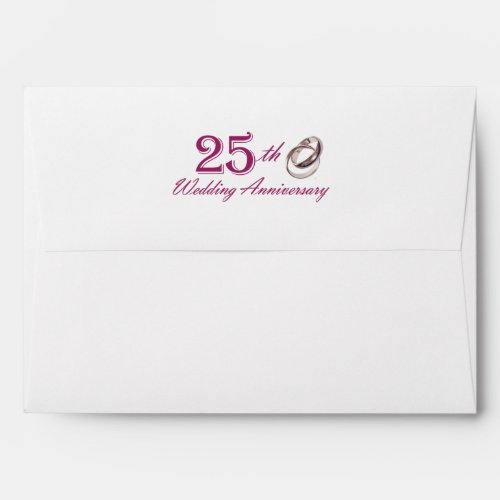 Elegant Plum Floral 25th Wedding Anniversary  Envelope
