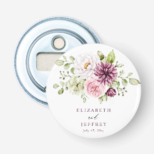 Elegant Plum Floral Fall Winter Wedding Bottle Opener