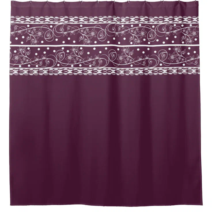 Elegant Plum Floral Lace Shower Curtain Zazzle