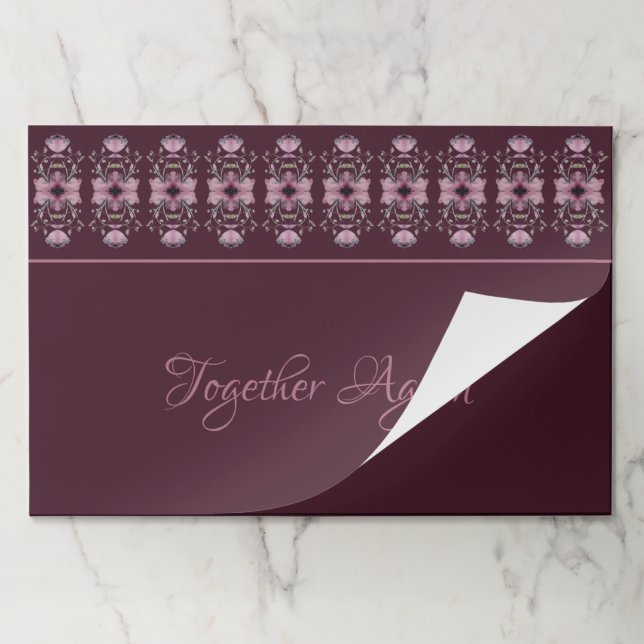 Elegant Plum Grey And Pink Large Tearaway Placemat (Folded)
