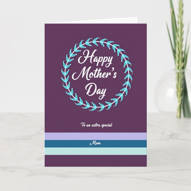 Elegant Plum Mothers Day Card (Front)