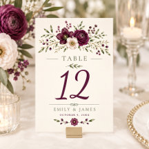 Elegant Plum Olive Botanical Wedding