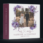 Elegant Plum Purple Floral Photo Wedding 3 Ring Bi 3 Ring Binder<br><div class="desc">Elegant Plum Purple Floral Photo Wedding 3 ring binder. Floral watercolor with various shades purple,  lavender,  dusty purple plum and more. Check out the collection for matching color wedding invites,  rsvp,  save the dates,  stickers,  envelope and more.</div>