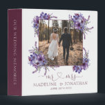 Elegant Plum Purple Floral Photo Wedding 3 Ring Bi 3 Ring Binder<br><div class="desc">Elegant Plum Purple Floral Photo Wedding 3 ring binder. Floral watercolor with various shades purple,  lavender,  dusty purple plum and more. Check out the collection for matching color wedding invites,  rsvp,  save the dates,  stickers,  envelope and more.</div>