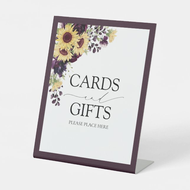 Elegant Plum Purple  Pedestal Sign (Front)