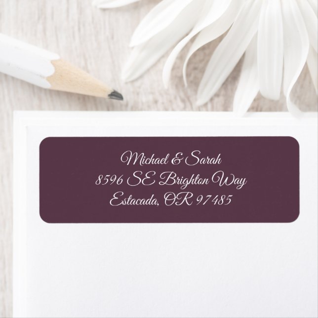 Elegant Plum Purple Return Address Label (Insitu)