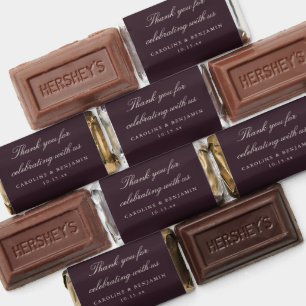 Elegant Plum Script Custom Wedding Thank You Hershey's Miniatures