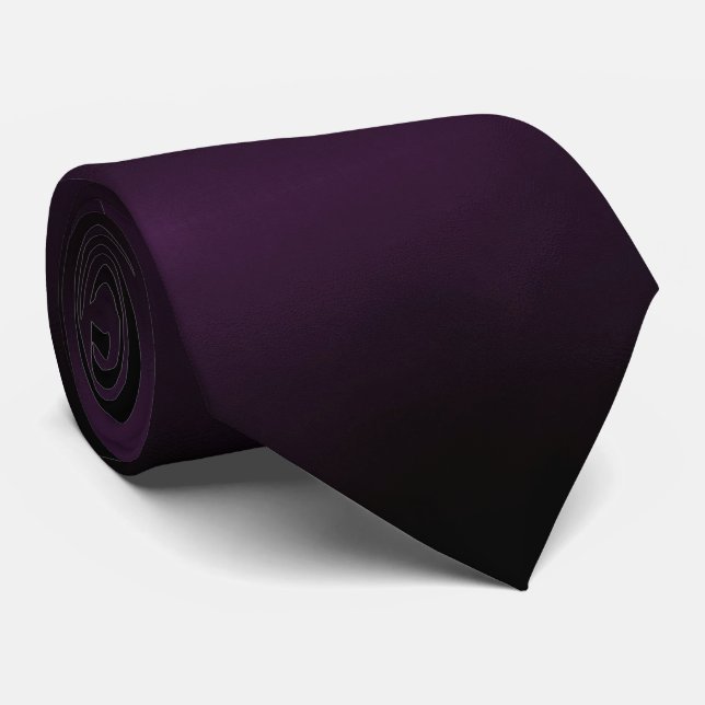 Elegant Plum to Black Gradient  Neck Tie (Rolled)
