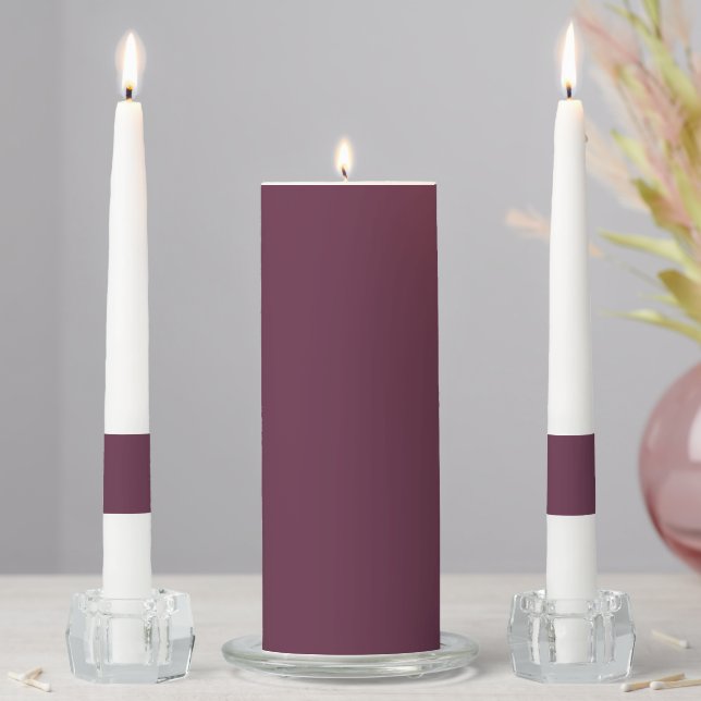 Elegant Plum Unity Candle Set (In Situ)
