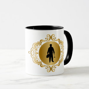 Elegant Plumber Black Silhouette Name Mug