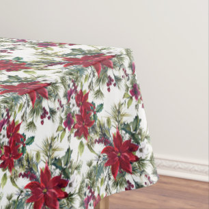 Elegant Poinsettia Bouquet Pattern Christmas Tablecloth