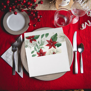 Elegant Poinsettia Christmas Envelope Liner