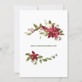 Elegant Poinsettia Floral Christmas Bridal Shower Invitation (Back)