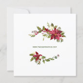 Elegant Poinsettia Floral Christmas Bridal Shower Invitation (Back)