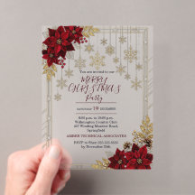 Elegant Poinsettia Floral Christmas Holiday