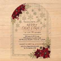 Elegant Poinsettia Floral Christmas Holiday