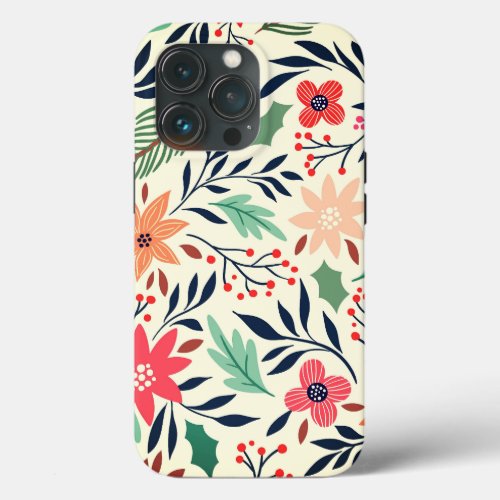 Elegant Poinsettia Pattern OtterBox iPhone Case
