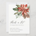 Elegant Poinsettia Pine Cone Watercolor Wedding  Thank You Card<br><div class="desc">If you need any further customisation please feel free to message me on yellowfebstudio@gmail.com.</div>