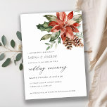 Elegant Poinsettia Pine Cone Wedding Invite<br><div class="desc">If you need any further customisation please feel free to message me on yellowfebstudio@gmail.com.</div>