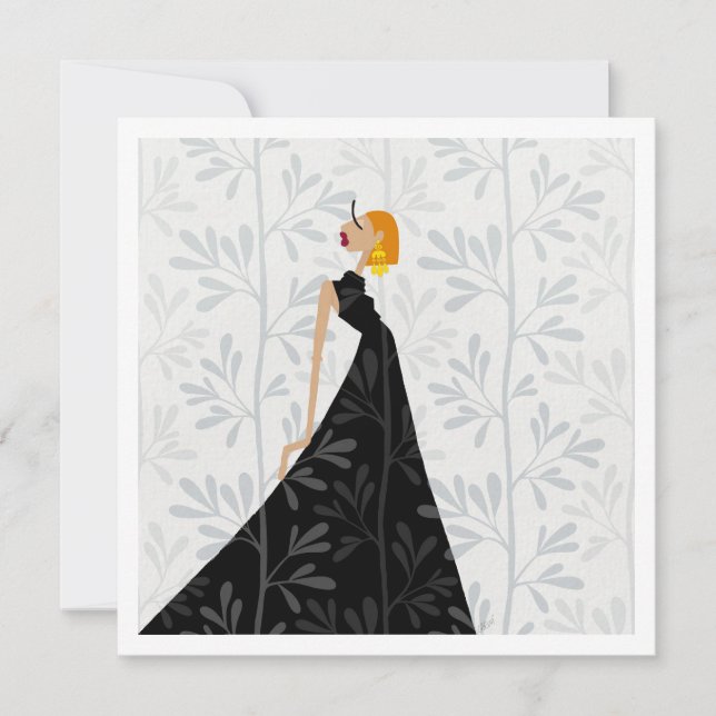 Elegant Poise Glam Fashion Art Card (Front)