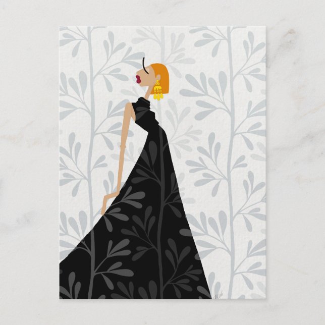 Elegant Poise Glam Fashion Art Postcard (Front)