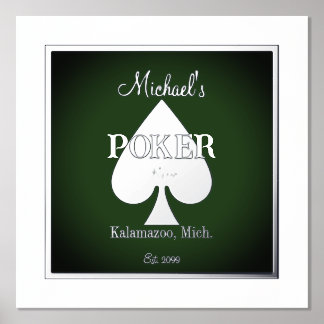 Elegant Poker Playing Cards Foil Accent Foil Prints