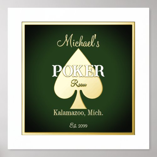 Elegant Poker Playing Cards Foil Accent Foil Prints