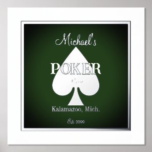 Elegant Poker Playing Cards Foil Accent Prints