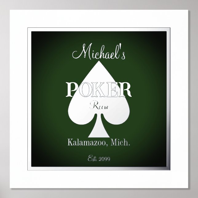 Elegant Poker Playing Cards Foil Accent Prints (Front)