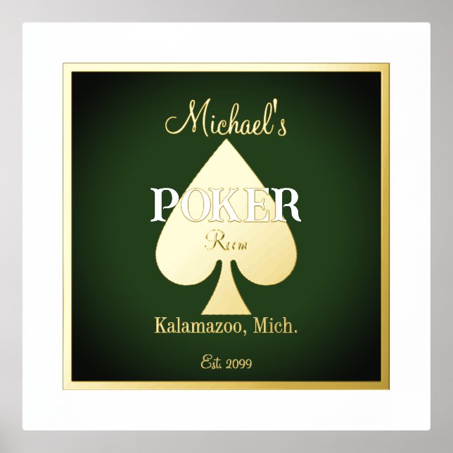 Elegant Poker Playing Cards Foil Accent Prints (Front)