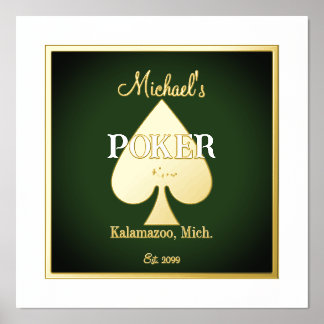 Elegant Poker Playing Cards Foil Accent Prints