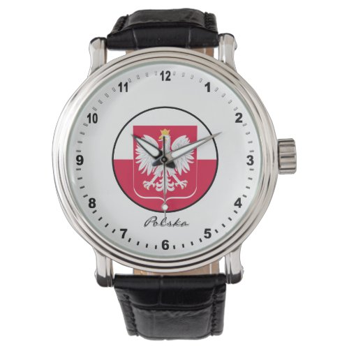 Elegant Poland Watch  Polish Flag  Warsaw