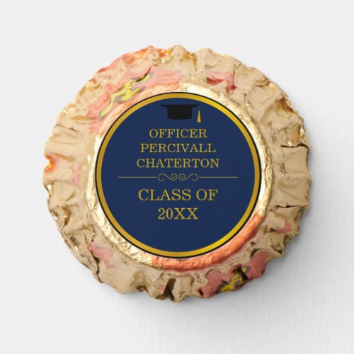 Elegant Police Blue Gold Circle Graduation Reeses Peanut Butter Cups