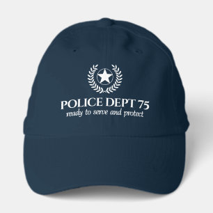 Elegant Police Department White Laurel Star Performance Cap