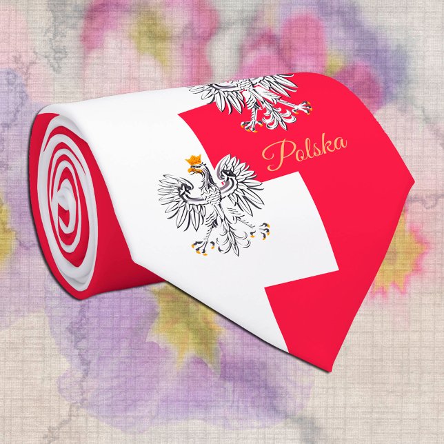 Elegant Polish Flag Neck Tie, Eagle / Poland Tie (Creator Uploaded)