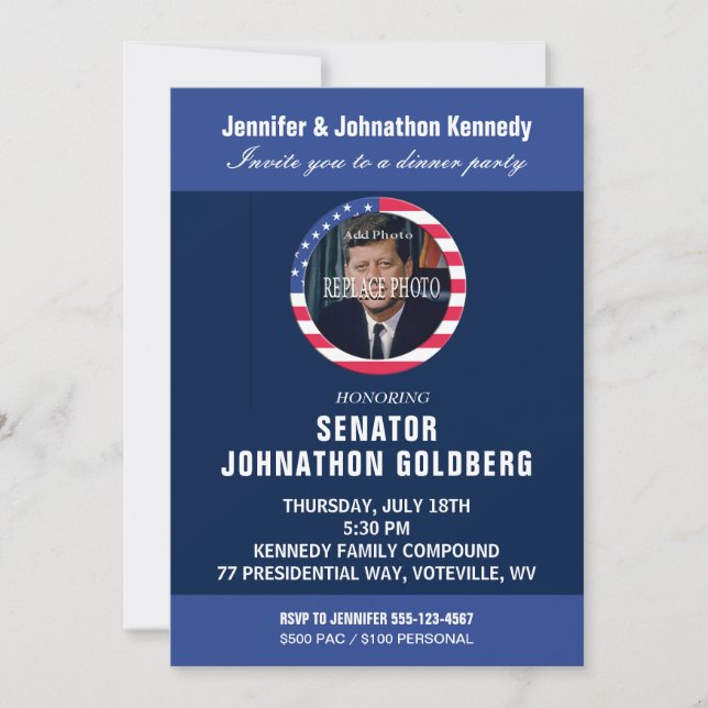 Elegant Political Dinner Invitation (Front)